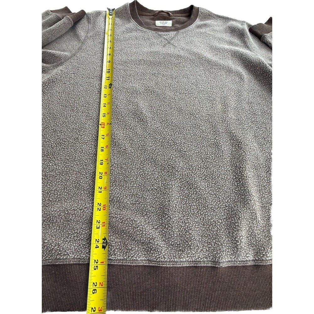 Marine Layer Out Pile Sweatshirt Men Sz L Brown Fleece Crewneck Pullover EUC - Picture 6 of 11
